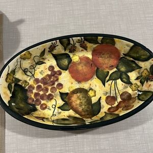 Fruit Pattern Oval Bowl